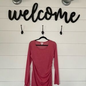 Leith casual women’s midi long sleeve pink dress